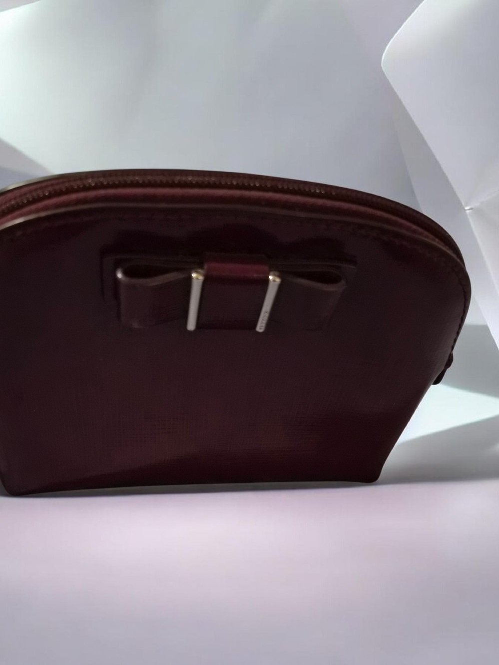 Coach Burgundy Bow Cosmetic Pouch